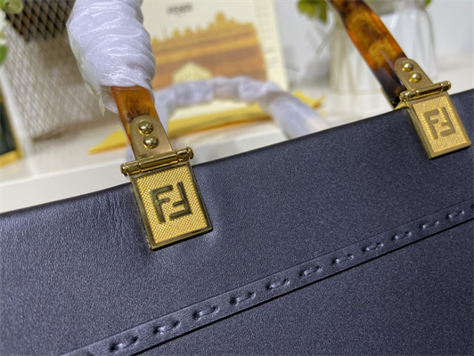 Fen.di SUNSHINE Medium Black Leather Shopper