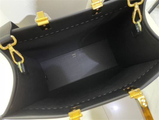 Fen.di SUNSHINE Medium Black Leather Shopper