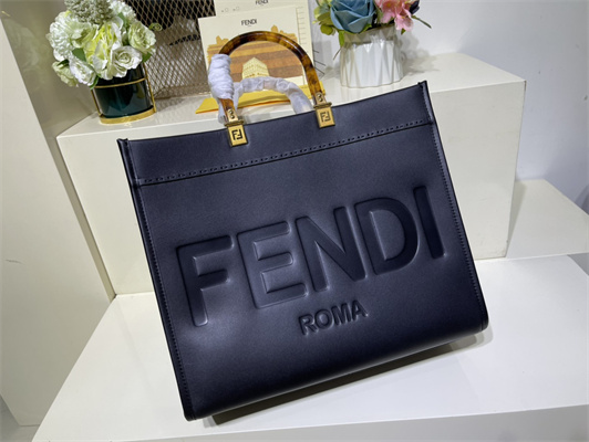 Fen.di SUNSHINE Medium Black Leather Shopper