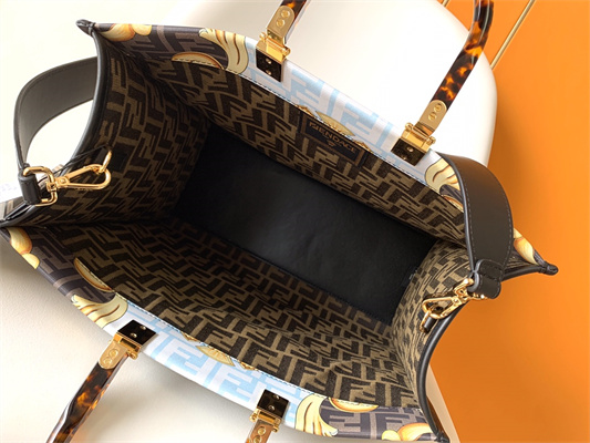 Fen.di FENDACE SUNSHINE Medium Multicolor Printed Leather Shopper