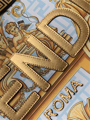 Fen.di FENDACE SUNSHINE Medium Multicolor Printed Leather Shopper