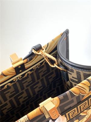 Fen.di FENDACE SUNSHINE Medium Multicolor Printed Leather Shopper