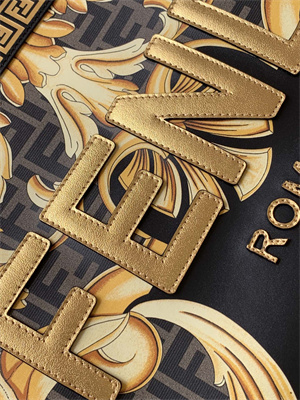 Fen.di FENDACE SUNSHINE Medium Multicolor Printed Leather Shopper