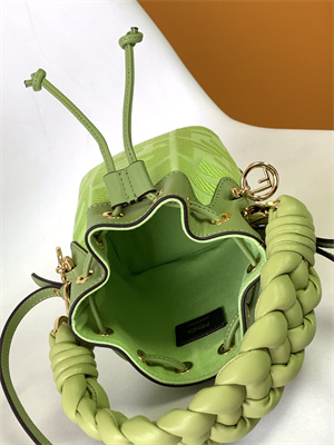 Fen.di MON TRESOR Green Canvas FF Mini Bag