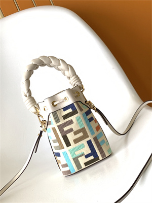 Fen.di MON TRESOR Multicolor Canvas Mini Bag With FF Embroidery