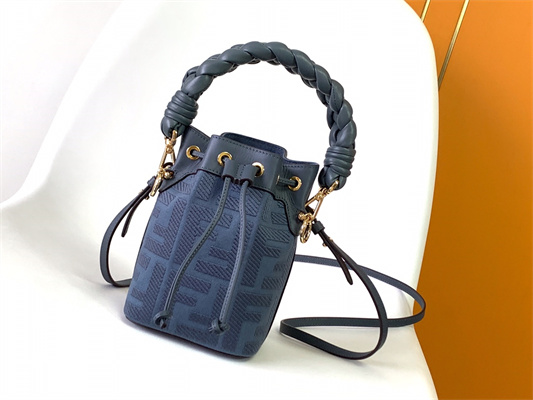 Fen.di MON TRESOR Blue Canvas FF Mini Bag