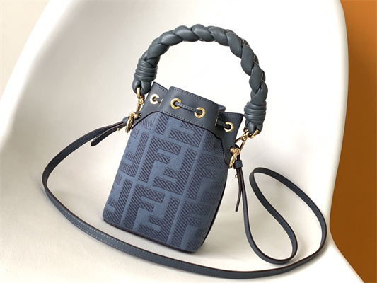 Fen.di MON TRESOR Blue Canvas FF Mini Bag