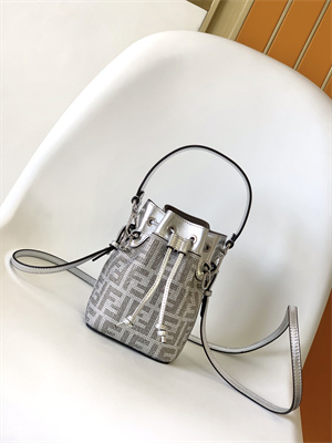 Fen.di MON TRESOR Silver Leather Mini Bag With Crystal FF Motif