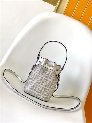 Fen.di MON TRESOR Silver Leather Mini Bag With Crystal FF Motif