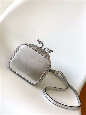 Fen.di MON TRESOR Silver Leather Mini Bag With Crystal FF Motif