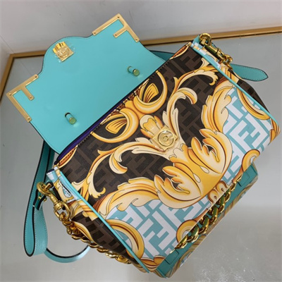 Fen.di Fendace LA Medusa Meidum Handbag Blue