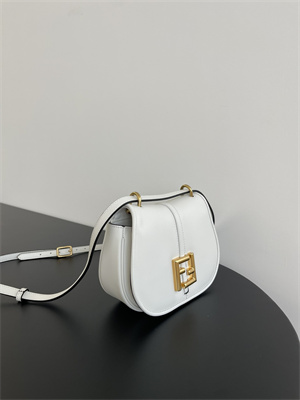 Fen.di C’mon Mini White Leather Bag