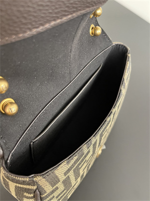 Fen.di C’mon Mini Brown FF Jacquard Fabric Bag