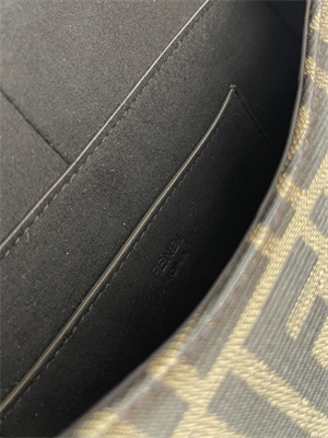 Fen.di C’mon Medium Brown FF Jacquard Fabric Bag