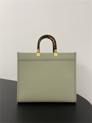 Fen.di SUNSHINE Medium Green Leather Shopper