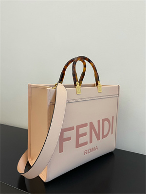 Fen.di SUNSHINE Medium Pink Leather Shopper