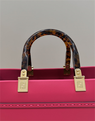 Fen.di SUNSHINE Medium Fuchsia Leather Shopper