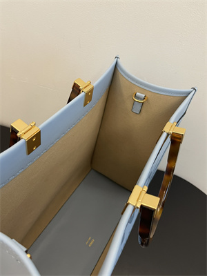 Fen.di SUNSHINE Medium Blue Leather Shopper