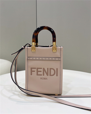 Fen.di MINI SUNSHINE SHOPPER Pink Leather