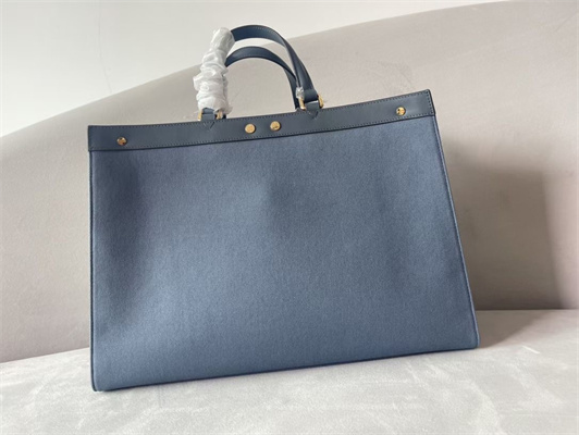 Fen.di Peekaboo X-Tote FF Canvas Blue Color