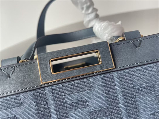 Fen.di Peekaboo X-Tote FF Canvas Blue Color