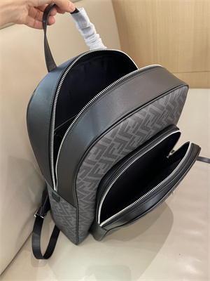 Fen.di Chiodo Diagonal Grey FF Canvas Backpack