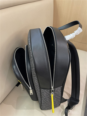 Fen.di Chiodo Diagonal Grey FF Canvas Backpack