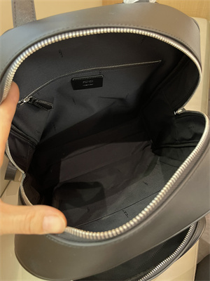 Fen.di Chiodo Diagonal Grey FF Canvas Backpack