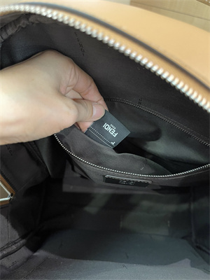 Fen.di Chiodo Diagonal Brown FF Canvas Backpack