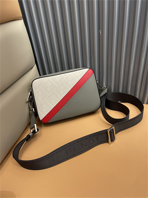 Fen.di DIAGONAL CAMERA CASE Lt Grey Multicolor Leather Bag