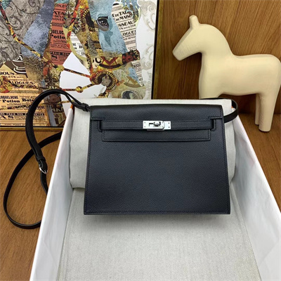 Kelly Danse Bag Evercolor Leather Silver Tone Metal In Black Color HS