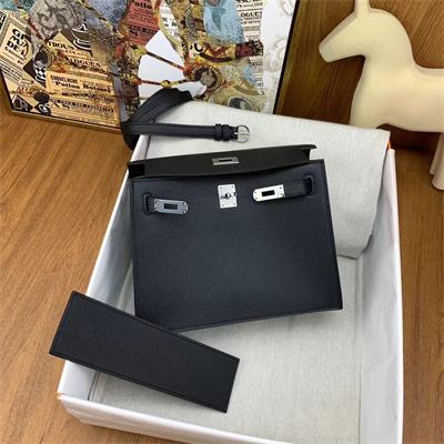 Kelly Danse Bag Evercolor Leather Silver Tone Metal In Black Color HS