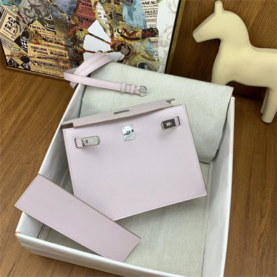 Kelly Danse Bag Evercolor Leather Silver Tone Metal In Mauve Pale Color HS