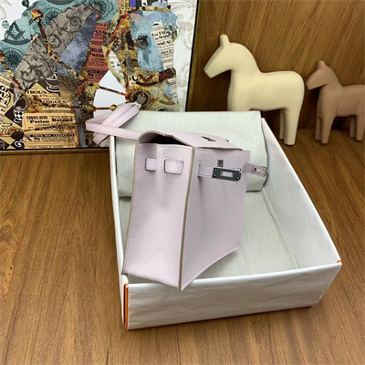 Kelly Danse Bag Evercolor Leather Silver Tone Metal In Mauve Pale Color HS