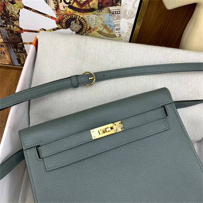 Kelly Danse Bag Evercolor Leather Gold Tone Metal In Vert Amande Color HS