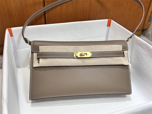 Kelly Elan Bag Madame Leather Gold Tone Metal In Trench Color HS