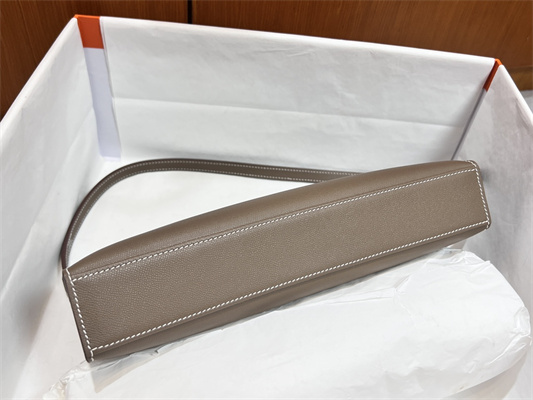 Kelly Elan Bag Madame Leather Silver Tone Metal In Trench Color HS