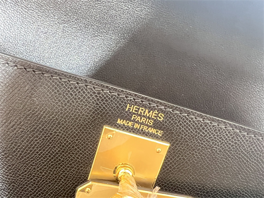 Kelly Elan Bag Madame Leather Gold Tone Metal In Black Color HS