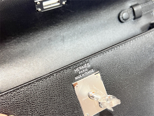 Kelly Elan Bag Madame Leather Silver Tone Metal In Black Color HS