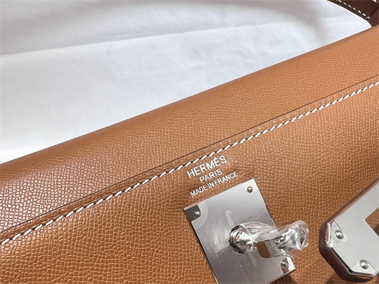 Kelly Elan Bag Madame Leather Silver Tone Metal In Gold Color HS