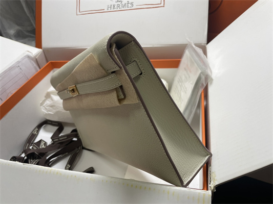 Kelly Elan Bag Goatskin Leather Gold Tone Metal In Craie Color HS