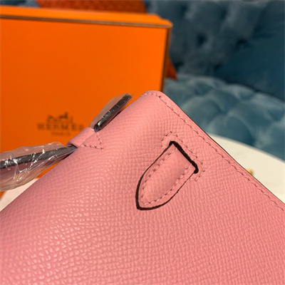 Kelly Pochette Bag Epsom Leather Gold/Silver hardware In Pink Color HS