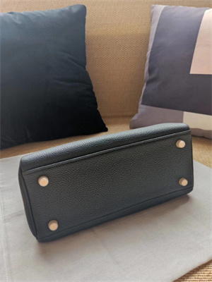 Kelly Retourne Bag Calfskin Leather 25/28CM Gold/Silver Hardware In Black Color