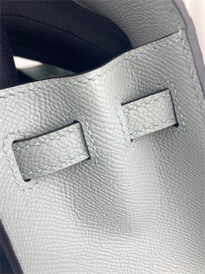 Kelly Sellier Bag Epsom Leather 25/28CM Gold/Silver Hardware In Bleu Glacier Color HS