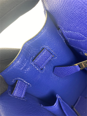 Kelly Sellier Bag Epsom Leather 25/28CM Gold/Silver Hardware In Bleu Electric Color HS