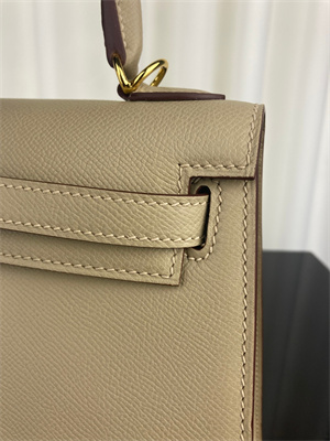 Kelly Sellier Bag Epsom Leather 25/28CM Gold/Silver Hardware In Trench Color HS