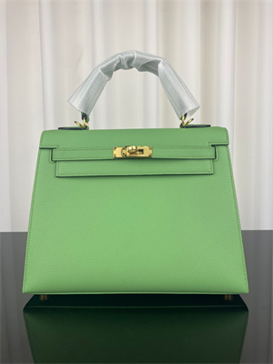 Kelly Sellier Bag Epsom Leather 25/28CM Gold/Silver Hardware In Vert Criquet Color HS