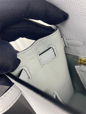 Kelly Sellier Bag Epsom Leather 25/28CM Gold/Silver Hardware In Blue Brume Color HS