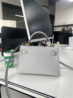 Kelly Mini II Bag Epsom Leather Gold/Silver Hardware In Blue Pale Color HS
