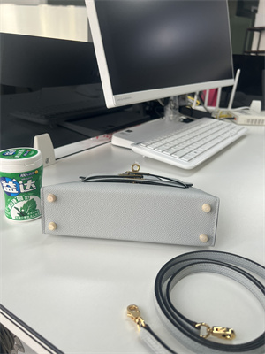 Kelly Mini II Bag Epsom Leather Gold/Silver Hardware In Blue Pale Color HS